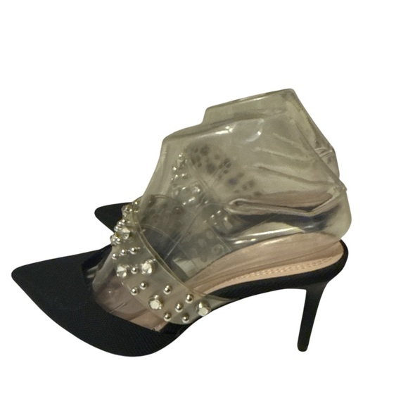 zara Transparent vinyl Sequent strap women Black shoes size 37 - Picture 8 of 9